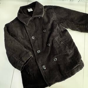 Vintage 2002 Gymboree Black Corduroy Jacket Coat Hooded Toddler Boy 2t  Holiday